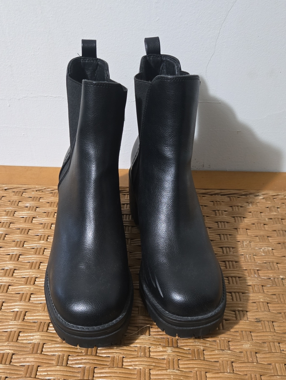 Black Chunky Heel Boots